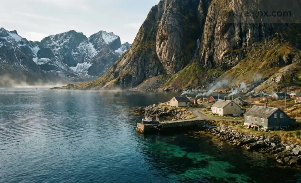 Coastline view of Eastfjords