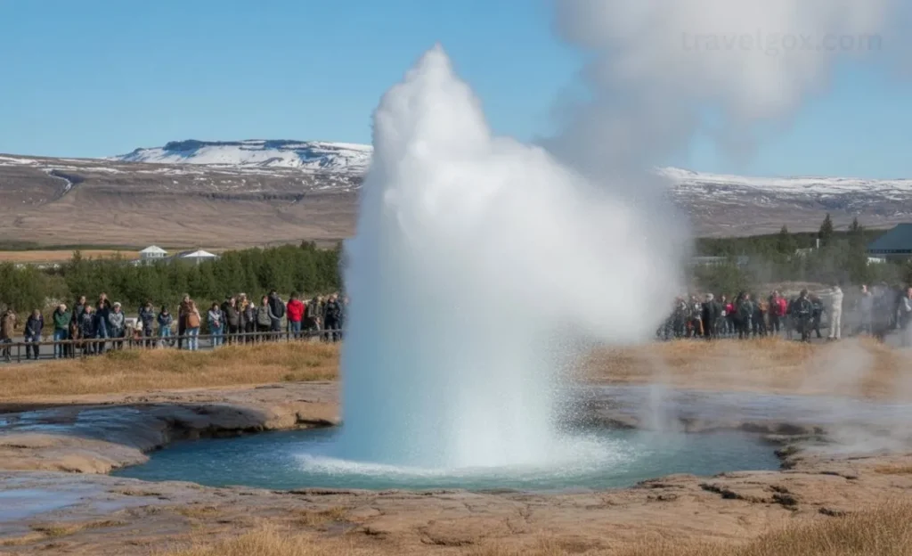Geysir eruption along Golden Circle