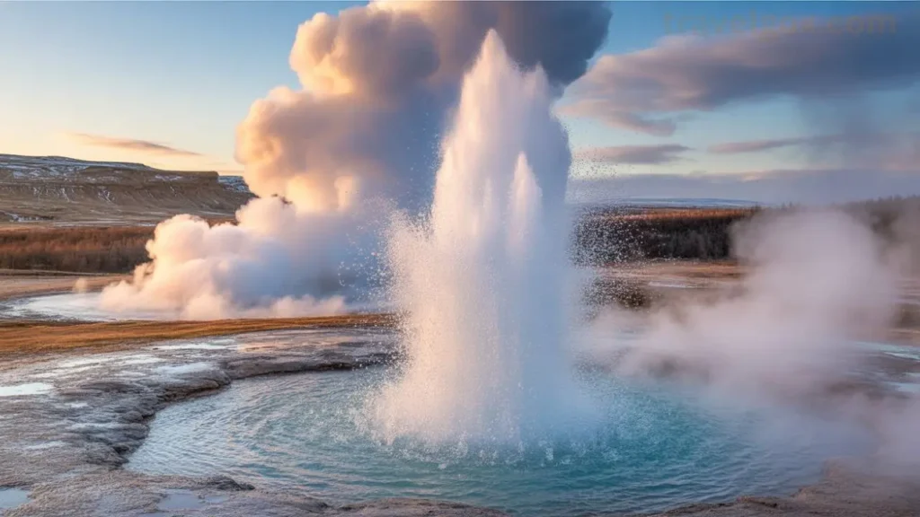Geysir geothermal area on Golden Circle Iceland