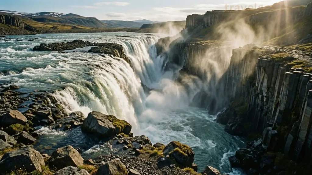 Gullfoss waterfall on Golden Circle Iceland route