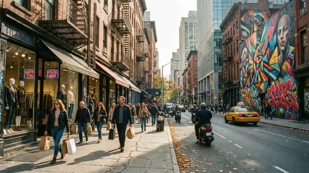 SoHo Manhattan street with boutiques
