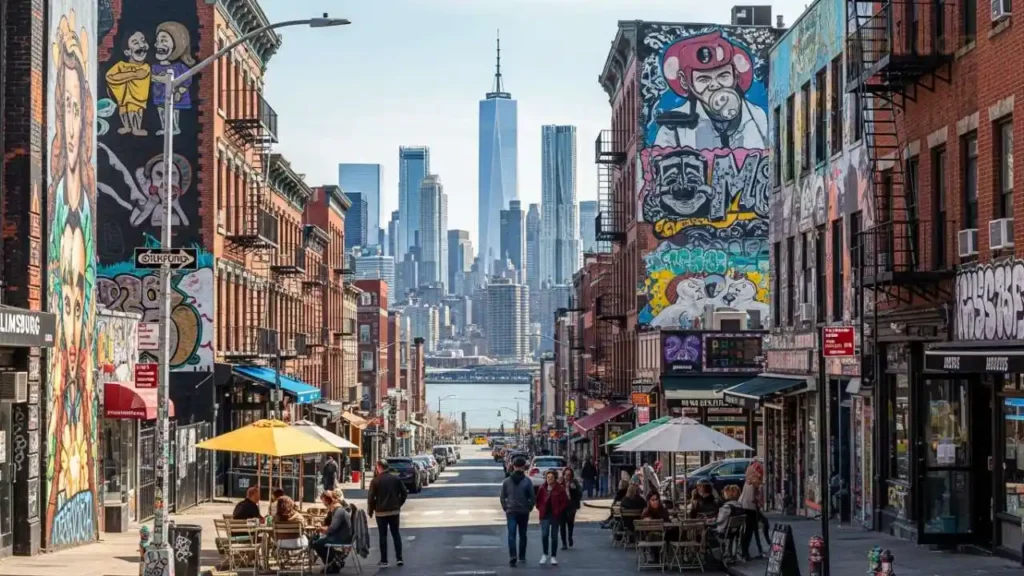 Williamsburg, Brooklyn, with Manhattan skyline