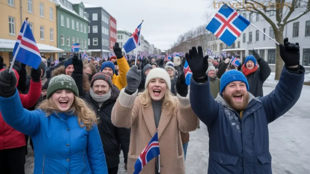 Iceland winter festival celebration