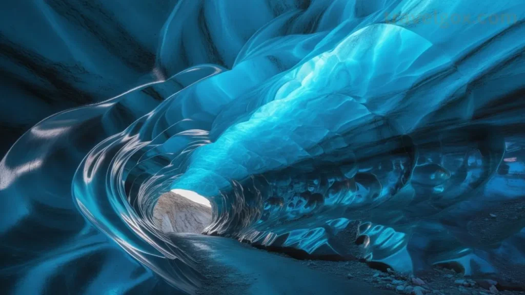 Iceland ice caves interior